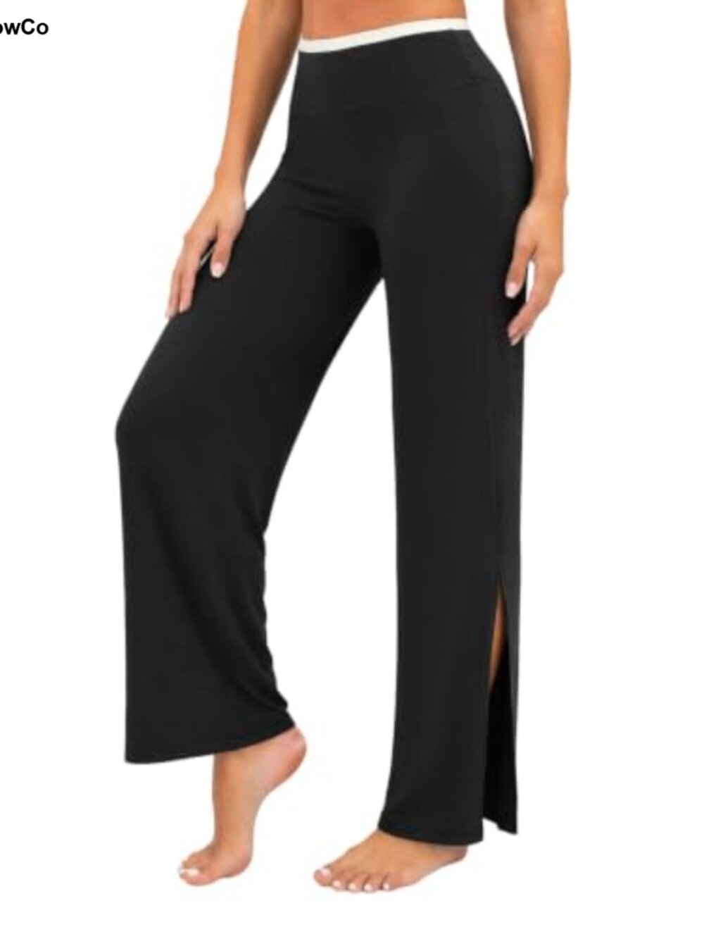 Wide Leg Yoga Pants High Waisted Side Split Lounge Pants